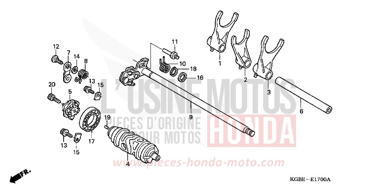 BARILLET DE SELECTION von Shadow VT125C NOIR (NH1) von 2006